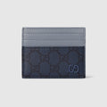 Dusty blue trim GG card case - dark blue GG Supreme