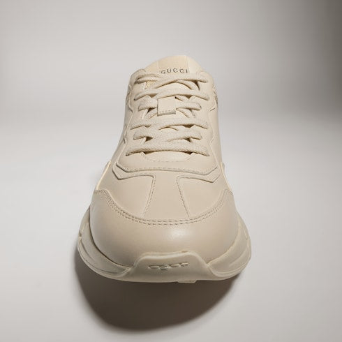 Women's Ivory Leather Rhyton Vintage Gucci Logo Sneaker