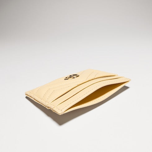 GG Marmont card case - light yellow leather