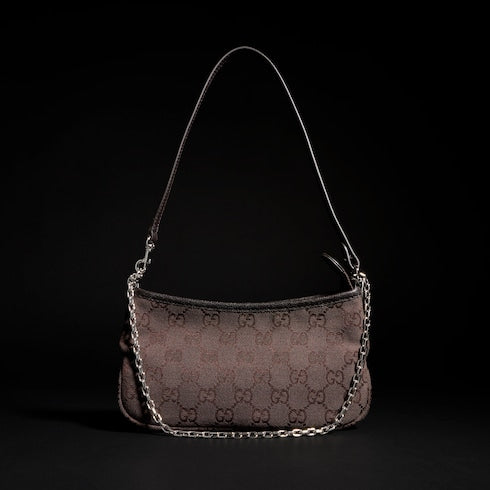 Gossip small shoulder bag - dark brown GG canvas