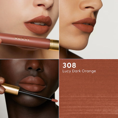 124 Emilie Brown, Rouge à Lèvres Liquide Mat Lipstick - 308 Lucy Dark Orange
