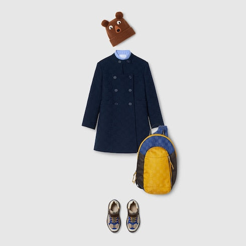 Children's GG wool coat - blue