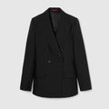 Pinstripe Gucci wool jacquard jacket - black