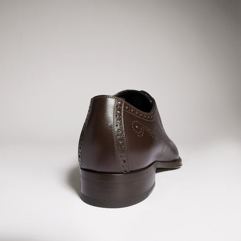 Men's lace-up shoe - dark brown leather