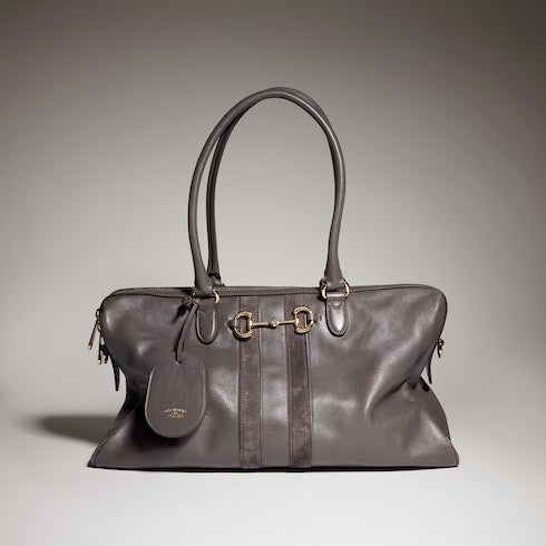 Borsetto large boston bag - dark grey leather