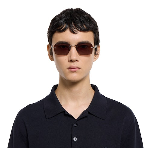 Frameless rectangular sunglasses - silver
