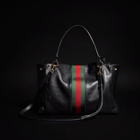 Paparazzo large top handle bag - black leather
