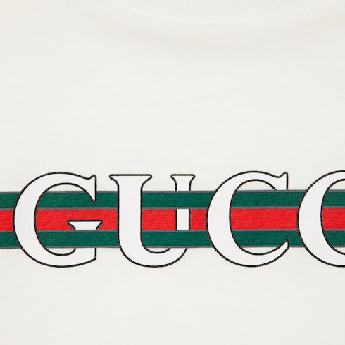 Children's printed cotton T-shirt - white