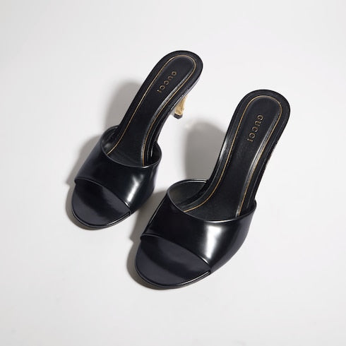 Women's Castello slide - black leather