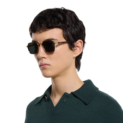 Square frame sunglasses - brown and gold