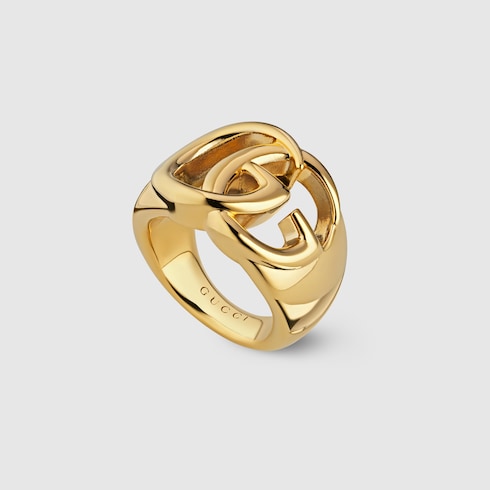 GG Marmont cut-out band ring - gold-toned brass