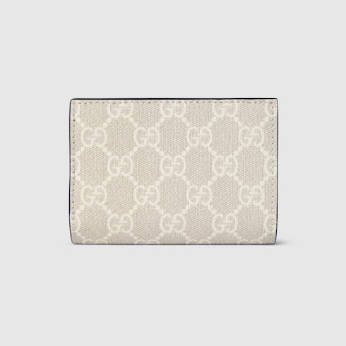 Bi-color GG Marmont small wallet - beige and white GG Supreme