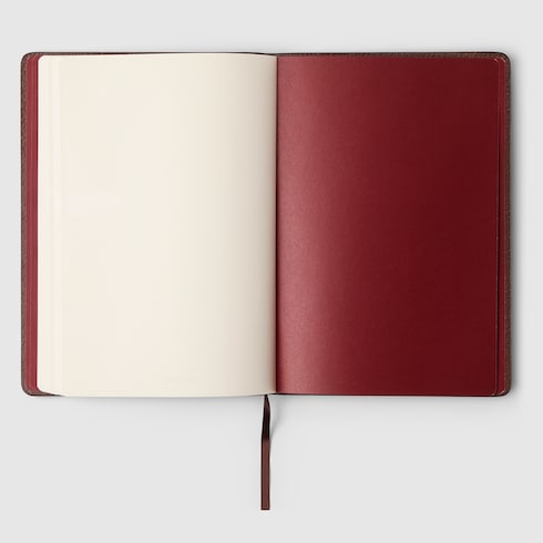 Large GG notebook with Double G - beige and ebony GG Supreme