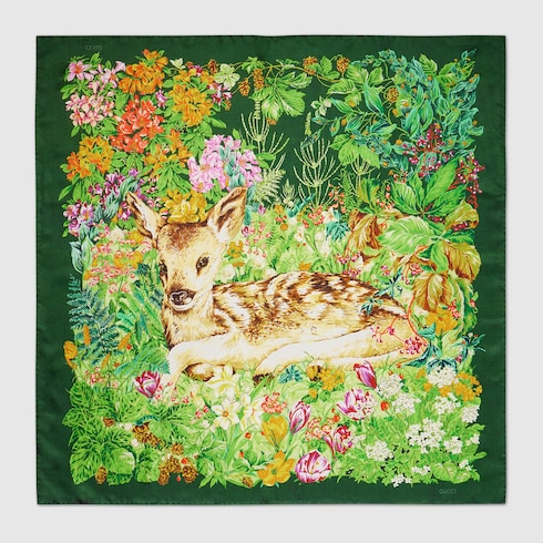"Giardino di Seta" printed silk carré - muticolor