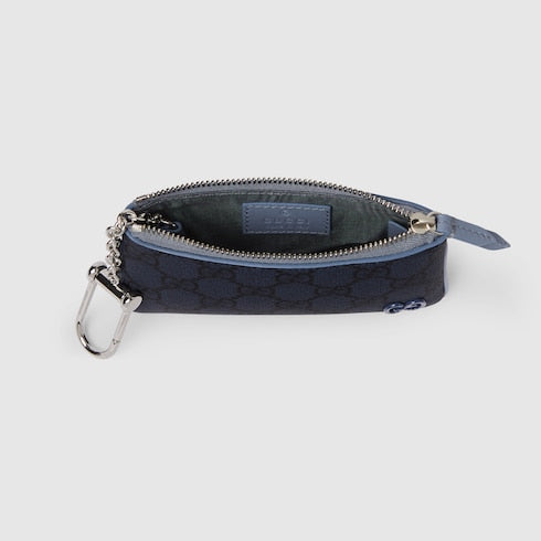 Dusty blue trim key pouch - dark blue GG Supreme