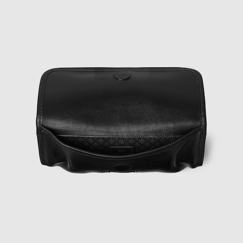 Web Trademark small belt bag - black leather