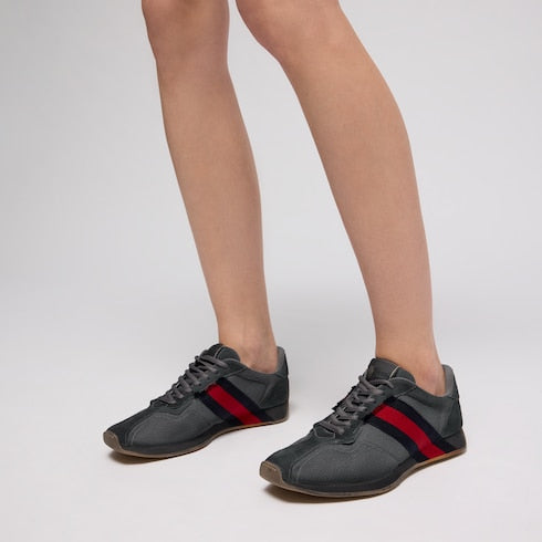 Women's Gucci Tempo sneaker - dark grey mesh and suede