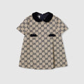 Baby GG canvas dress - beige and blue