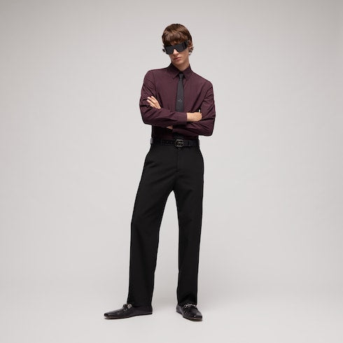Stretch technical polyester pants - black