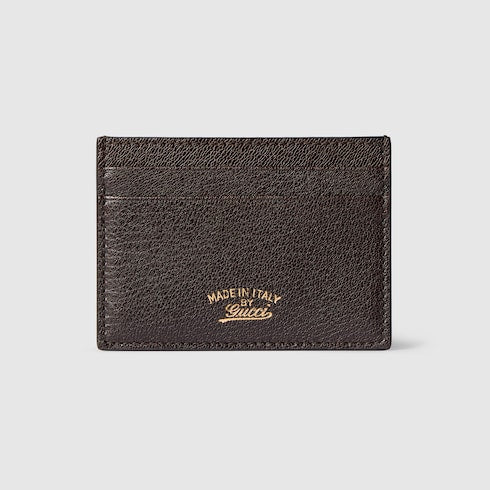 Lira card case - dark brown leather