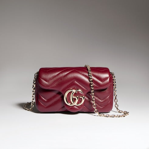 GG Marmont mini shoulder bag - Rosso Ancora red leather