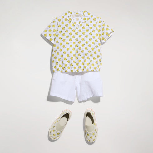 Children's crinkle cotton shorts - white