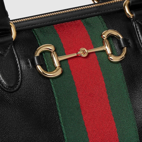 Borsetto large boston bag - black leather