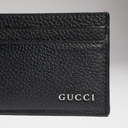 Card case with Gucci logo - black leather