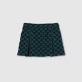 Children's GG cotton mini skirt - navy and green