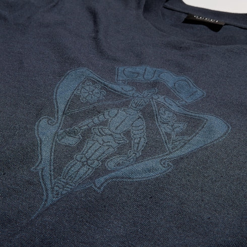 Cotton jersey T-shirt with Gucci crest - navy