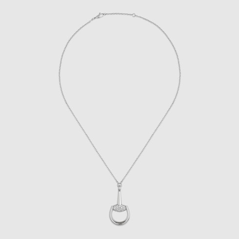 Gucci Horsebit diamond 18k pendant necklace - 18k white gold