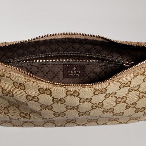 Lady Lunetta Chain small shoulder bag - sand and brown GG canvas