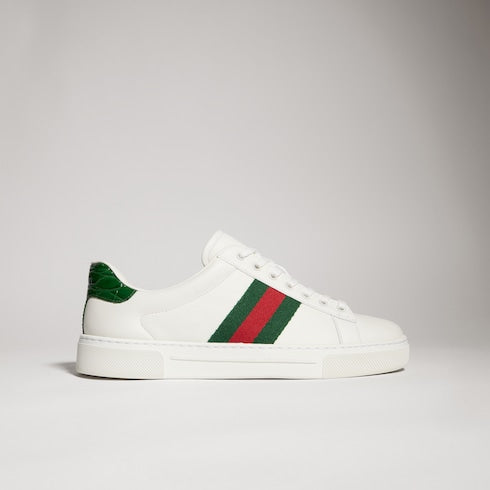 Women's Gucci Ace sneaker with Web - white leather