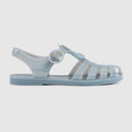 Women's sandal with Double G - light blue rubber