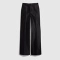 Fine silk faille pants - black