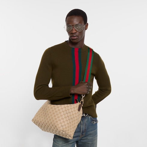 Brera medium crossbody bag - sand and brown GG canvas