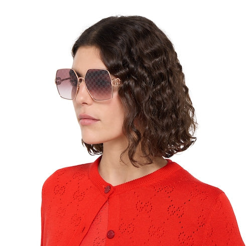 Oval frame sunglasses - rose gold