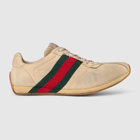 Men's Gucci Tempo sneaker - sand mesh and suede