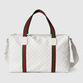 Medium duffle bag with Web - white GG Supreme