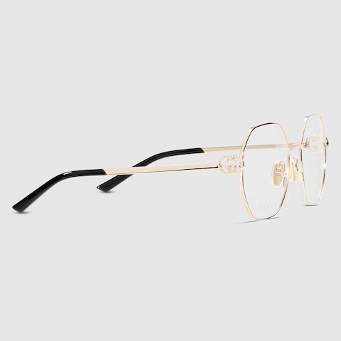 Square optical frame - gold-toned