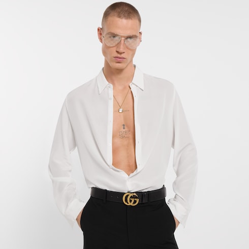 Flat Marmont belt - black soft leather