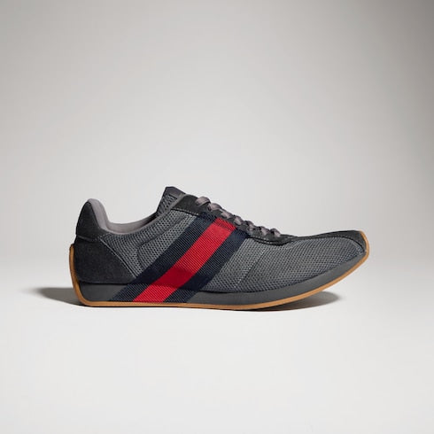 Women's Gucci Tempo sneaker - dark grey mesh and suede
