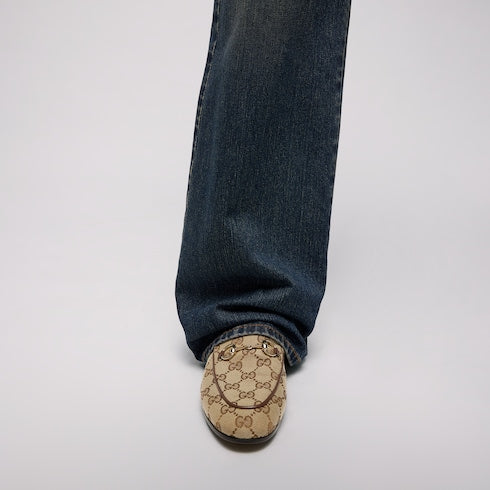 Women's Gucci Jordaan loafer - beige and ebony GG canvas