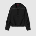 Wool sweater with Gucci detail - dark blue