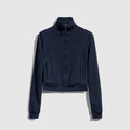zip sweatshirt with Web - Rib cotton jersey