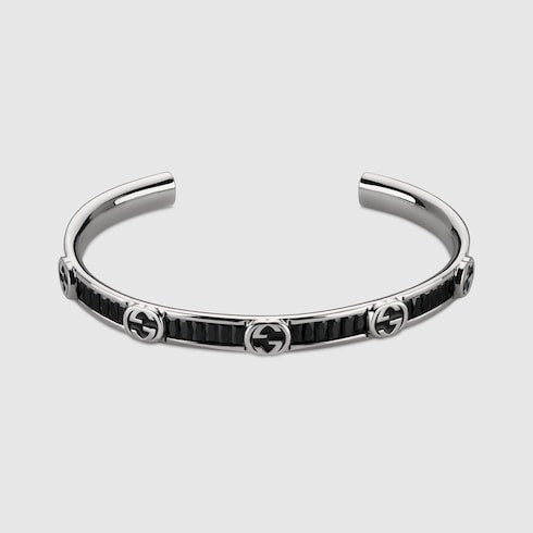 Gucci Interlocking crystal bangle bracelet - 925 sterling silver