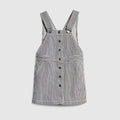 Children's striped denim dress - white and blue